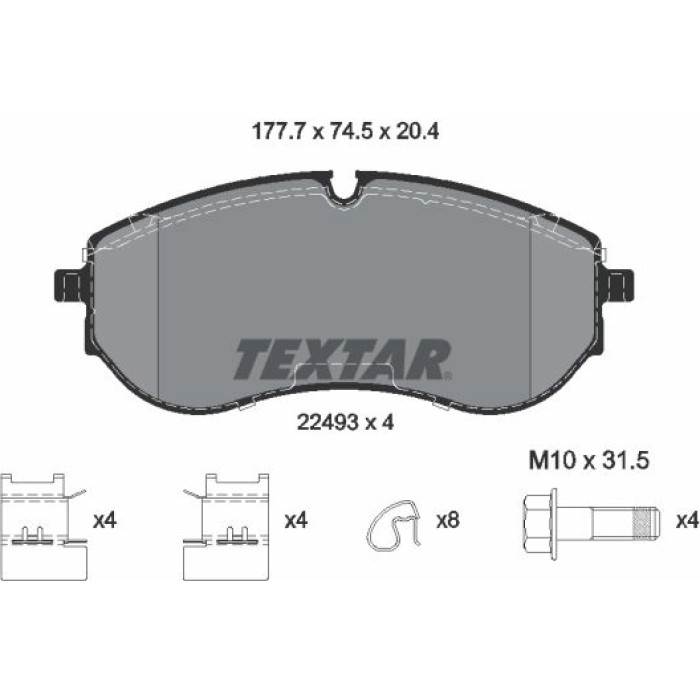 Textar 2249301 Bremsbelagsatz, Scheibenbremse Q+ Textar 2249301 Bremsbelagsatz, Scheibenbremse Q+