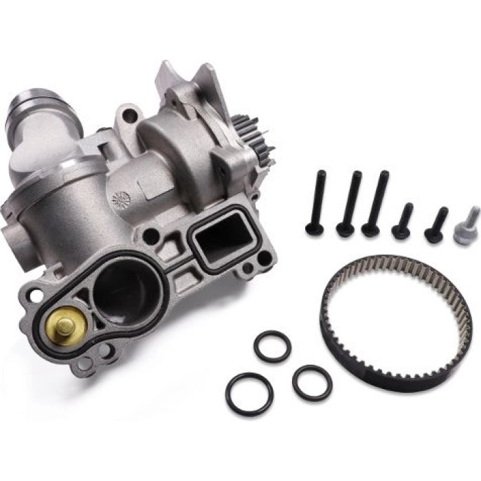 HEPU P682 Wasserpumpe mit Thermomanagementmodul, Dichtungen, Schrauben, Temperaturfühler, mechanisch, Metall HEPU P682 Wasserpumpe mit Thermomanagementmodul, Dichtungen, Schrauben, Temperaturfühler, mechanisch, Metall