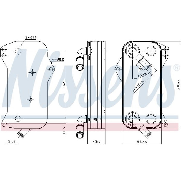 Nissens 91156 Ölkühler, Automatikgetriebe Nissens 91156 Ölkühler, Automatikgetriebe