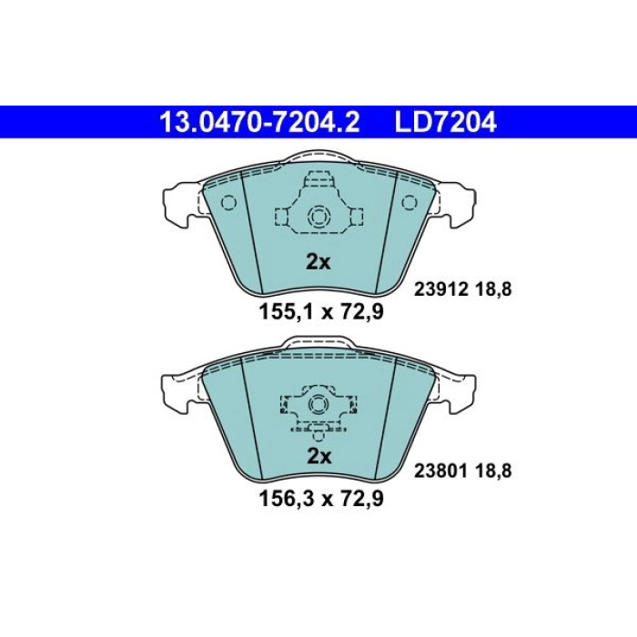 ATE 13.0470-7204.2 Bremsbelagsatz, Scheibenbremse Ceramic ATE 13.0470-7204.2 Bremsbelagsatz, Scheibenbremse Ceramic
