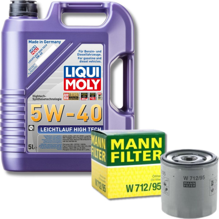 3864 LIQUI MOLY Leichtlauf High Tech 5W-40, 5l + MANN-FILTER W 712/95 Ölfilter 3864 LIQUI MOLY Leichtlauf High Tech 5W-40, 5l + MANN-FILTER W 712/95 Ölfilter