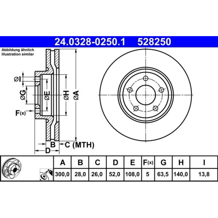 ATE 24.0328-0250.1 Bremsscheibe PowerDisc ATE 24.0328-0250.1 Bremsscheibe PowerDisc