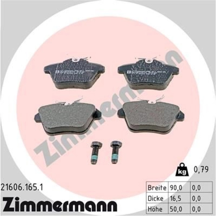 Zimmermann 21606.165.1 Bremsbelagsatz, Scheibenbremse Zimmermann 21606.165.1 Bremsbelagsatz, Scheibenbremse