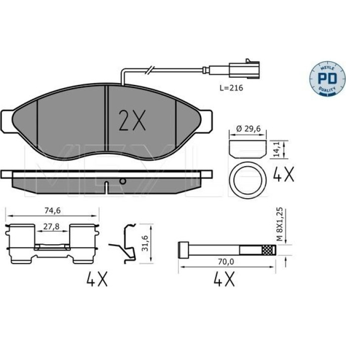 Meyle 025 244 6819-1/PD Bremsbelagsatz, Scheibenbremse MEYLE-PD: Advanced performance and design Meyle 025 244 6819-1/PD Bremsbelagsatz, Scheibenbremse MEYLE-PD: Advanced performance and design