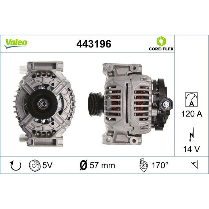 Valeo 443196 Generator CORE-FLEX Valeo 443196 Generator CORE-FLEX