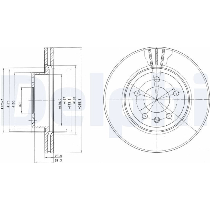 Delphi BG2908 Bremsscheibe Delphi BG2908 Bremsscheibe