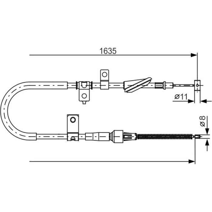 BOSCH 1 987 482 258 Seilzug, Feststellbremse BOSCH 1 987 482 258 Seilzug, Feststellbremse