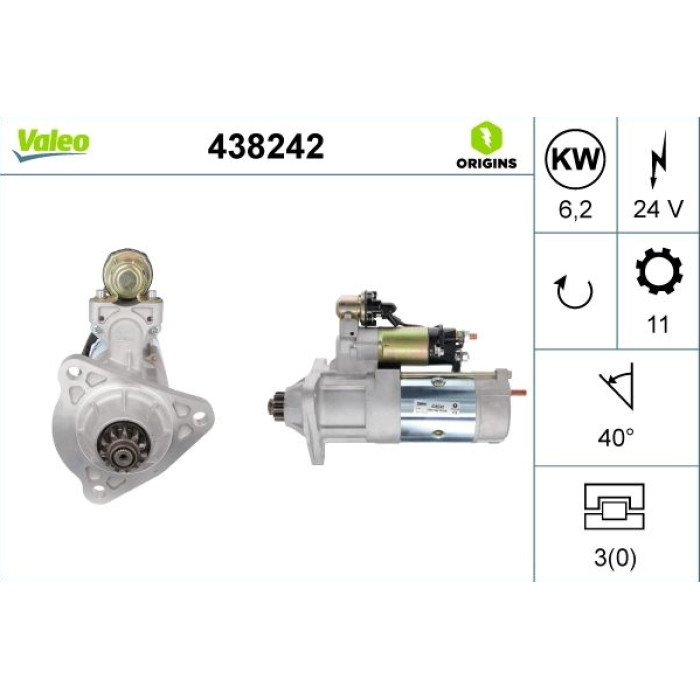 Valeo 438242 Starter ORIGINS - NEW O.E. TECHNOLOGIE Valeo 438242 Starter ORIGINS - NEW O.E. TECHNOLOGIE
