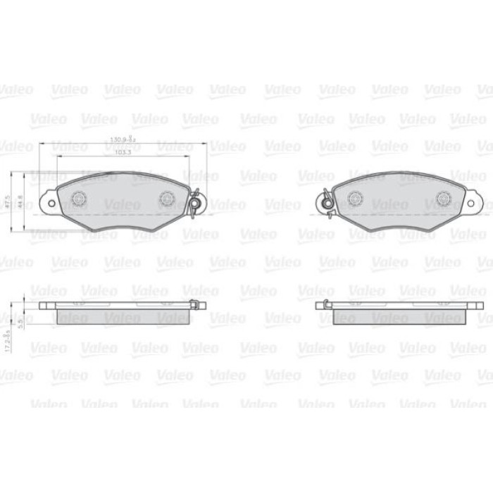 Valeo 872807 Bremsbelagsatz, Scheibenbremse OPTIPACK for LCV