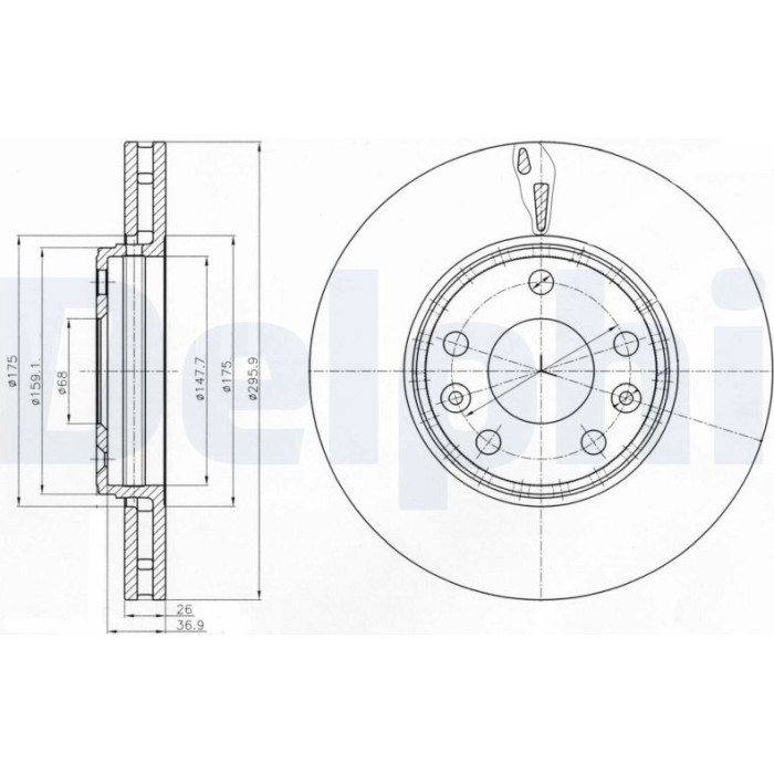 Delphi BG4264 Bremsscheibe Delphi BG4264 Bremsscheibe