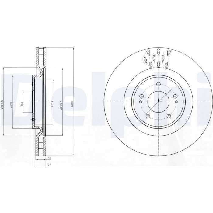 Delphi BG9072C Bremsscheibe Delphi BG9072C Bremsscheibe