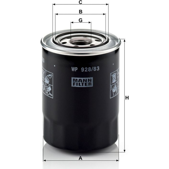 Mann-Filter WP 928/83 Ölfilter Mann-Filter WP 928/83 Ölfilter