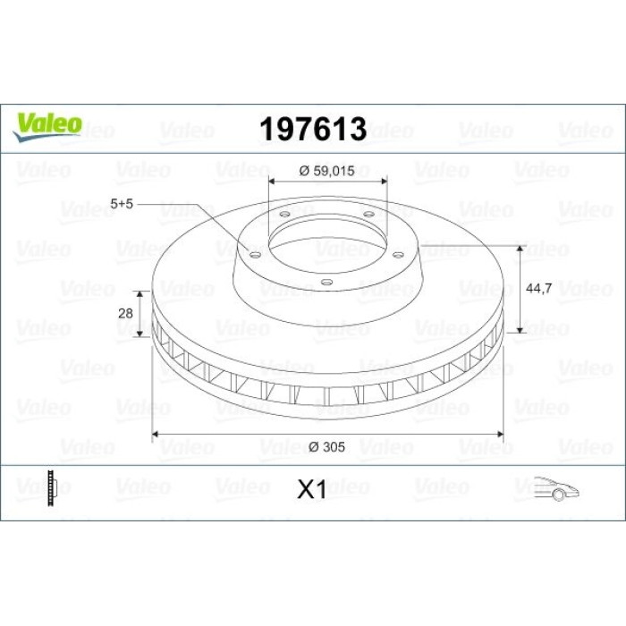 Valeo 197613 Bremsscheibe