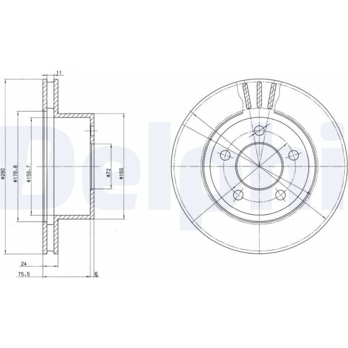 Delphi BG3533 Bremsscheibe Delphi BG3533 Bremsscheibe