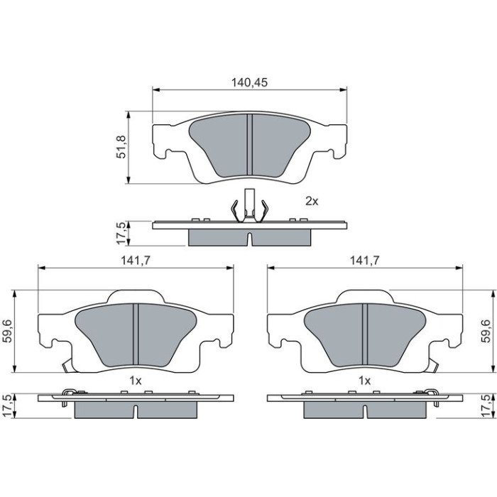 BOSCH 0 986 460 081 Bremsbelagsatz, Scheibenbremse BOSCH 0 986 460 081 Bremsbelagsatz, Scheibenbremse