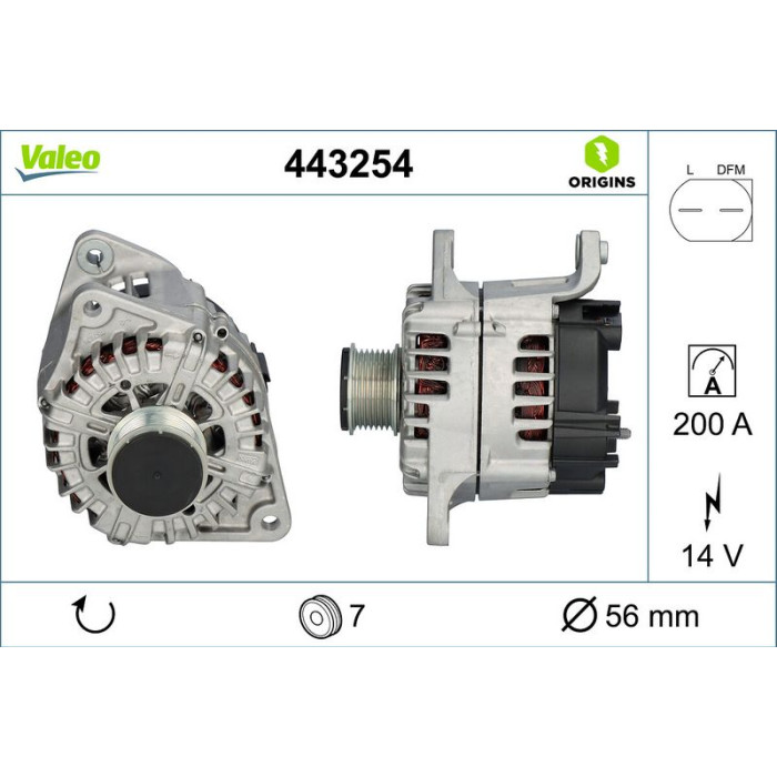 Valeo 443254 Generator ORIGINS - NEW O.E. TECHNOLOGIE