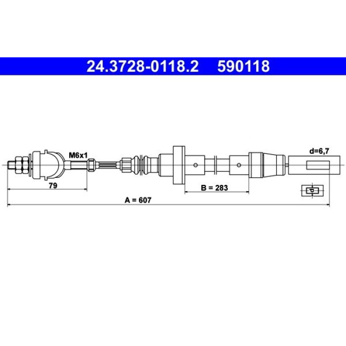 ATE 24.3728-0118.2 Seilzug, Kupplungsbetätigung ATE 24.3728-0118.2 Seilzug, Kupplungsbetätigung