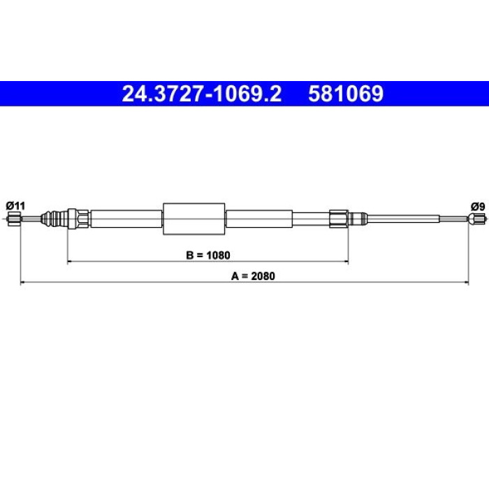 ATE 24.3727-1069.2 Seilzug, Feststellbremse ATE 24.3727-1069.2 Seilzug, Feststellbremse
