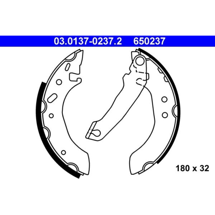 ATE 03.0137-0237.2 Bremsbackensatz ATE 03.0137-0237.2 Bremsbackensatz