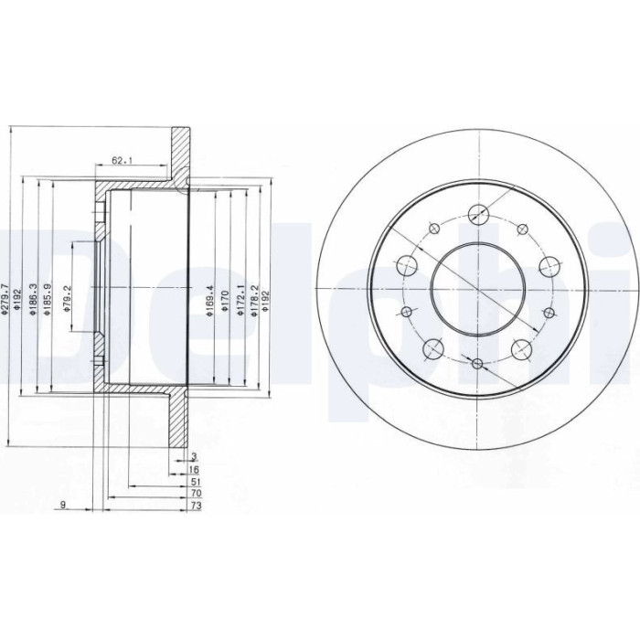 Delphi BG3923 Bremsscheibe Delphi BG3923 Bremsscheibe