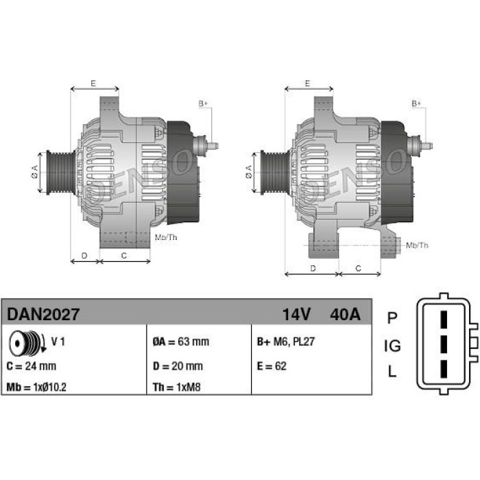 Denso DAN2027 Generator Denso DAN2027 Generator