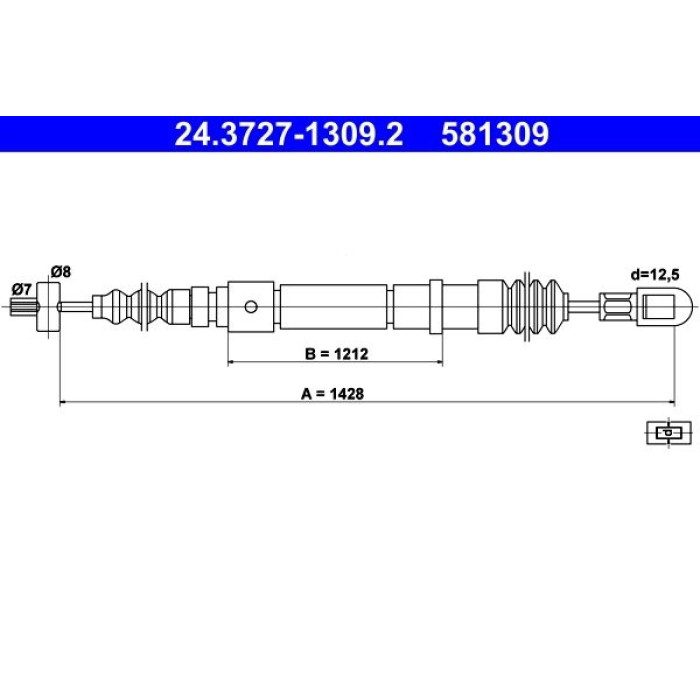 ATE 24.3727-1309.2 Seilzug, Feststellbremse ATE 24.3727-1309.2 Seilzug, Feststellbremse