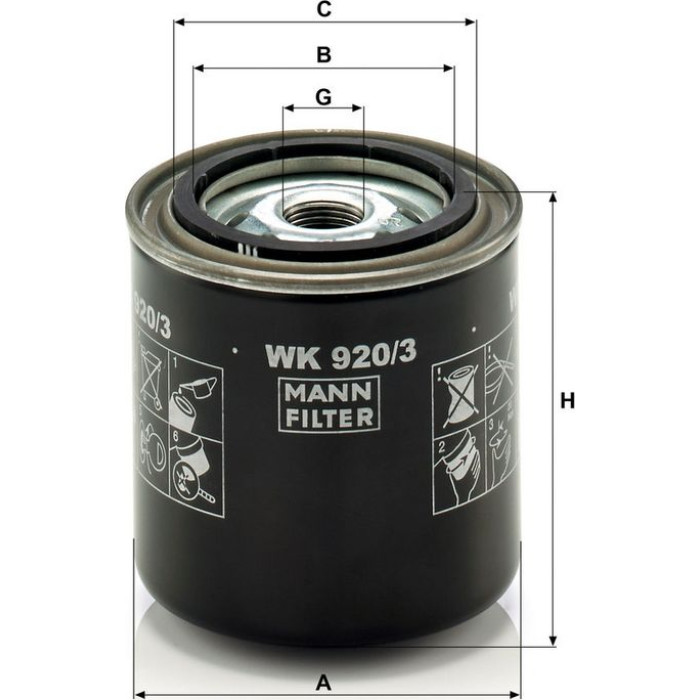 Mann-Filter WK 920/3 Kraftstofffilter Mann-Filter WK 920/3 Kraftstofffilter