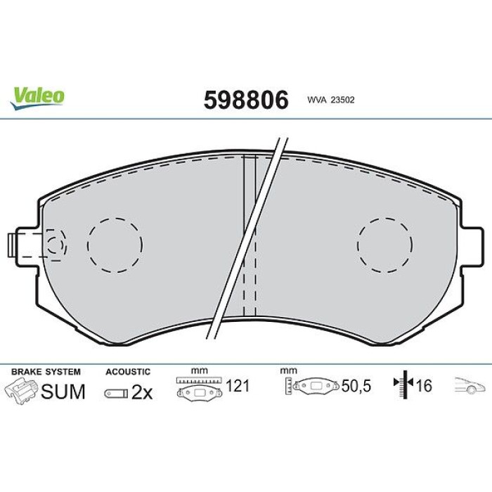 Valeo 598806 Bremsbelagsatz, Scheibenbremse Valeo 598806 Bremsbelagsatz, Scheibenbremse