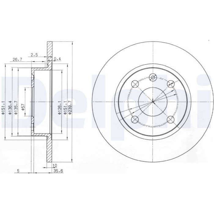 Delphi BG3771 Bremsscheibe