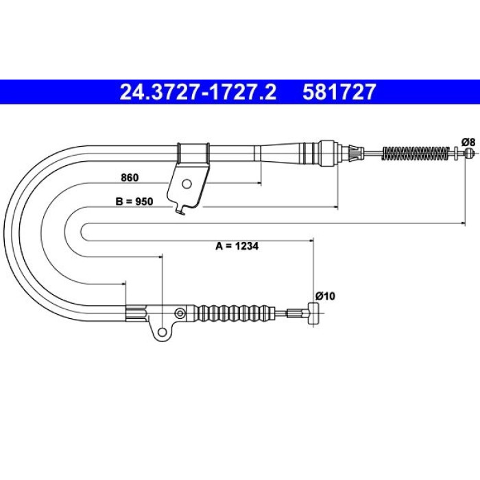 ATE 24.3727-1727.2 Seilzug, Feststellbremse ATE 24.3727-1727.2 Seilzug, Feststellbremse
