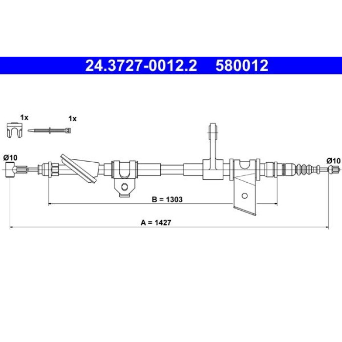 ATE 24.3727-0012.2 Seilzug, Feststellbremse
