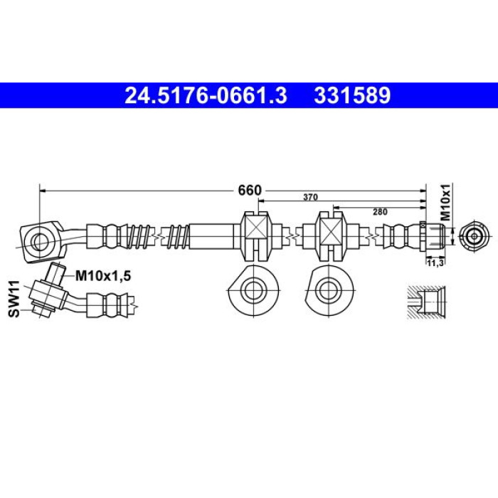 ATE 24.5176-0661.3 Bremsschlauch ATE 24.5176-0661.3 Bremsschlauch