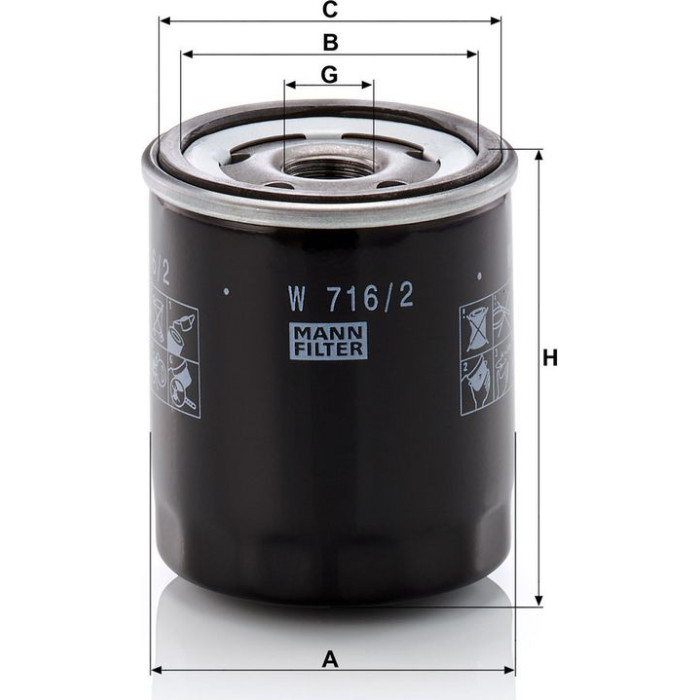 Mann-Filter W 716/2 Ölfilter Mann-Filter W 716/2 Ölfilter