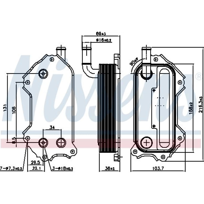 Nissens 91117 Ölkühler, Motoröl Nissens 91117 Ölkühler, Motoröl