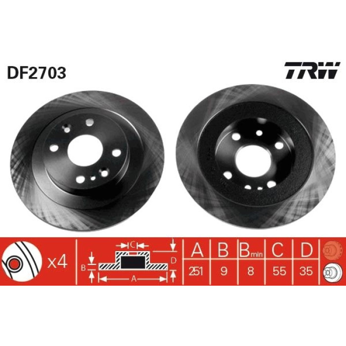 TRW DF2703 Bremsscheibe TRW DF2703 Bremsscheibe