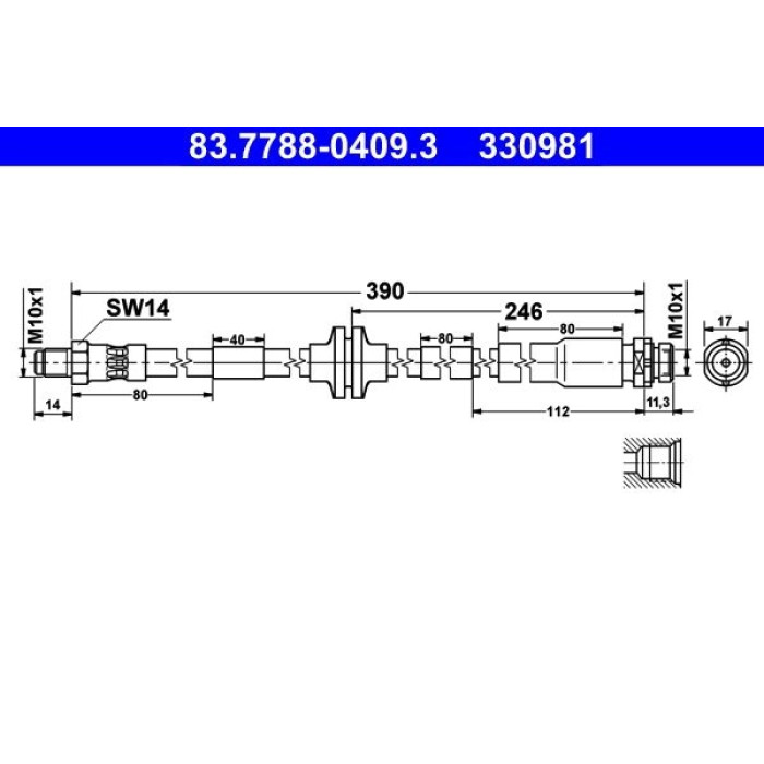 ATE 83.7788-0409.3 Bremsschlauch