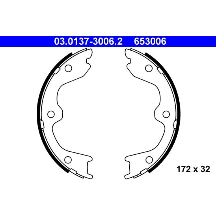 ATE 03.0137-3006.2 Bremsbackensatz, Feststellbremse
