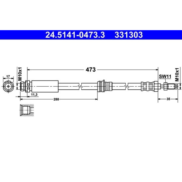 ATE 24.5141-0473.3 Bremsschlauch ATE 24.5141-0473.3 Bremsschlauch
