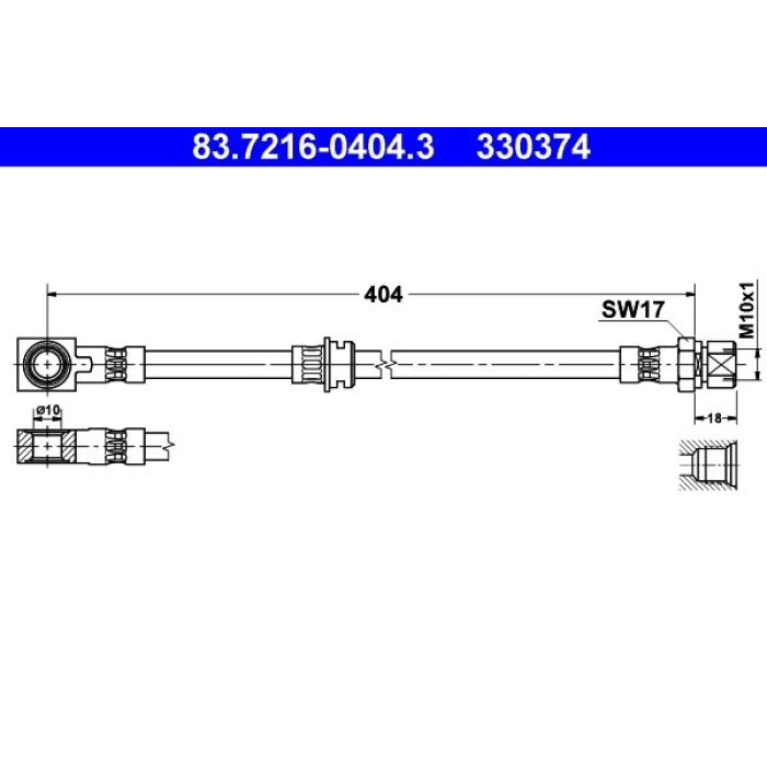 ATE 83.7216-0404.3 Bremsschlauch