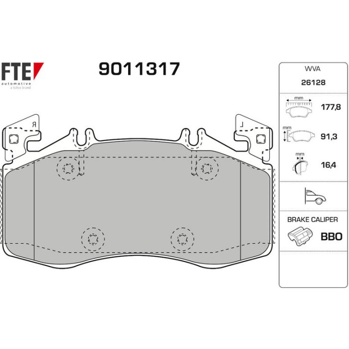 FTE 9011317 Bremsbelagsatz, Scheibenbremse FTE 9011317 Bremsbelagsatz, Scheibenbremse