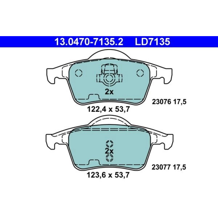 ATE 13.0470-7135.2 Bremsbelagsatz, Scheibenbremse Ceramic ATE 13.0470-7135.2 Bremsbelagsatz, Scheibenbremse Ceramic