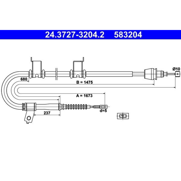 ATE 24.3727-3204.2 Seilzug, Feststellbremse ATE 24.3727-3204.2 Seilzug, Feststellbremse