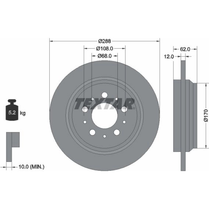 Textar 92149203 Bremsscheibe PRO Textar 92149203 Bremsscheibe PRO