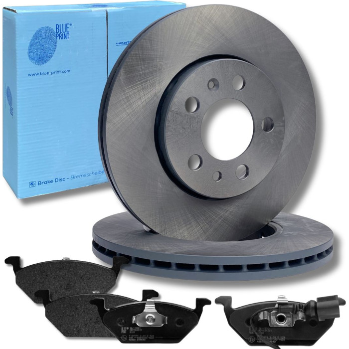 BLUE PRINT ADV184301 Bremsscheibe 256mm + ADV184201 Bremsbeläge Vorderachse, inkl. Warnkontakt, mit Kolbenclip, Anti-Quietsch-Blech BLUE PRINT ADV184301 Bremsscheibe 256mm + ADV184201 Bremsbeläge Vorderachse, inkl. Warnkontakt, mit Kolbenclip, Anti-Quietsch-Blech