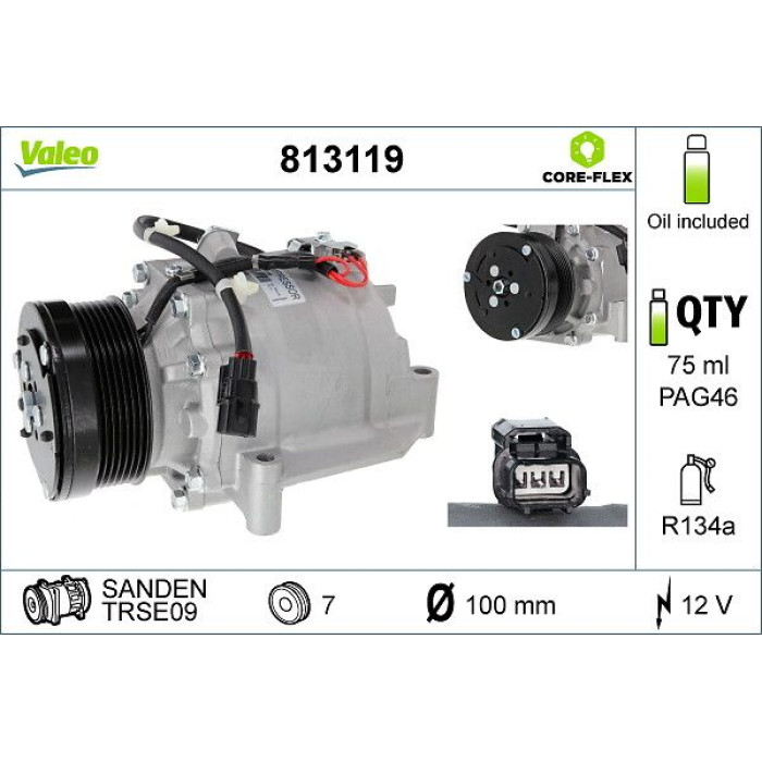 Valeo 813119 Kompressor, Klimaanlage CORE-FLEX Valeo 813119 Kompressor, Klimaanlage CORE-FLEX