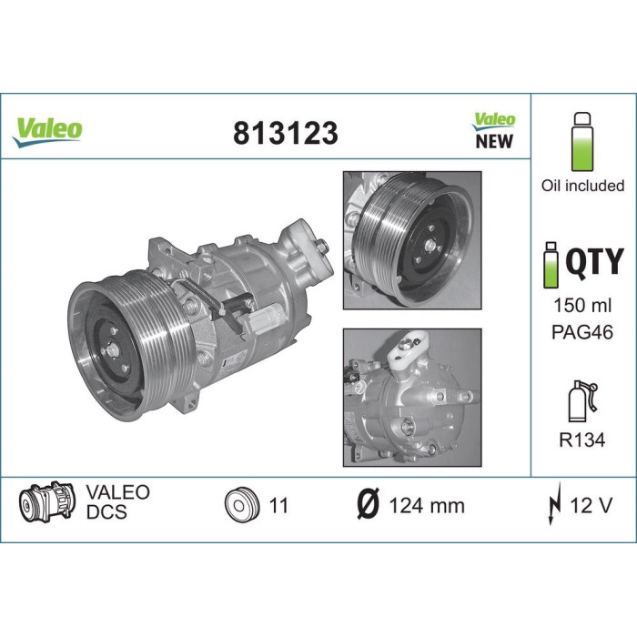 Valeo 813123 Kompressor, Klimaanlage ORIGINS - NEW O.E. TECHNOLOGIE Valeo 813123 Kompressor, Klimaanlage ORIGINS - NEW O.E. TECHNOLOGIE
