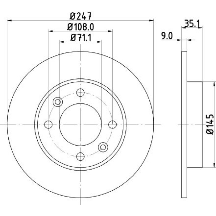 Hella 8DD 355 108-391 Bremsscheibe PRO Hella 8DD 355 108-391 Bremsscheibe PRO