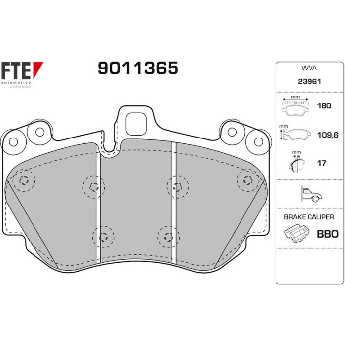FTE 9011365 Bremsbelagsatz, Scheibenbremse