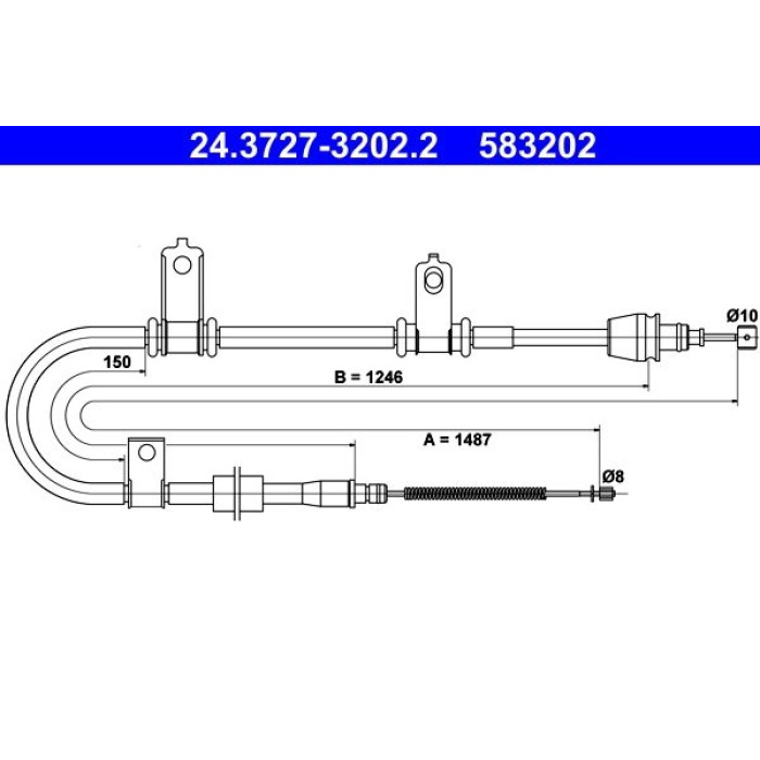ATE 24.3727-3202.2 Seilzug, Feststellbremse