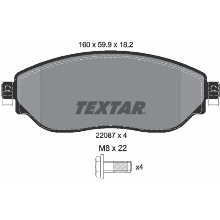 Textar 2208701 Bremsbelagsatz, Scheibenbremse Q+